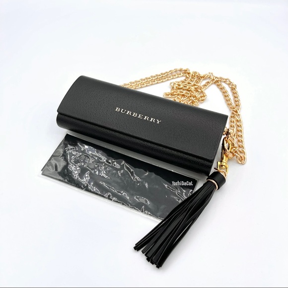 🆕 Burberry Sunglass Case to Crossbody / Shoulder / Clutch Bag Purse, Black New - Picture 3 of 10